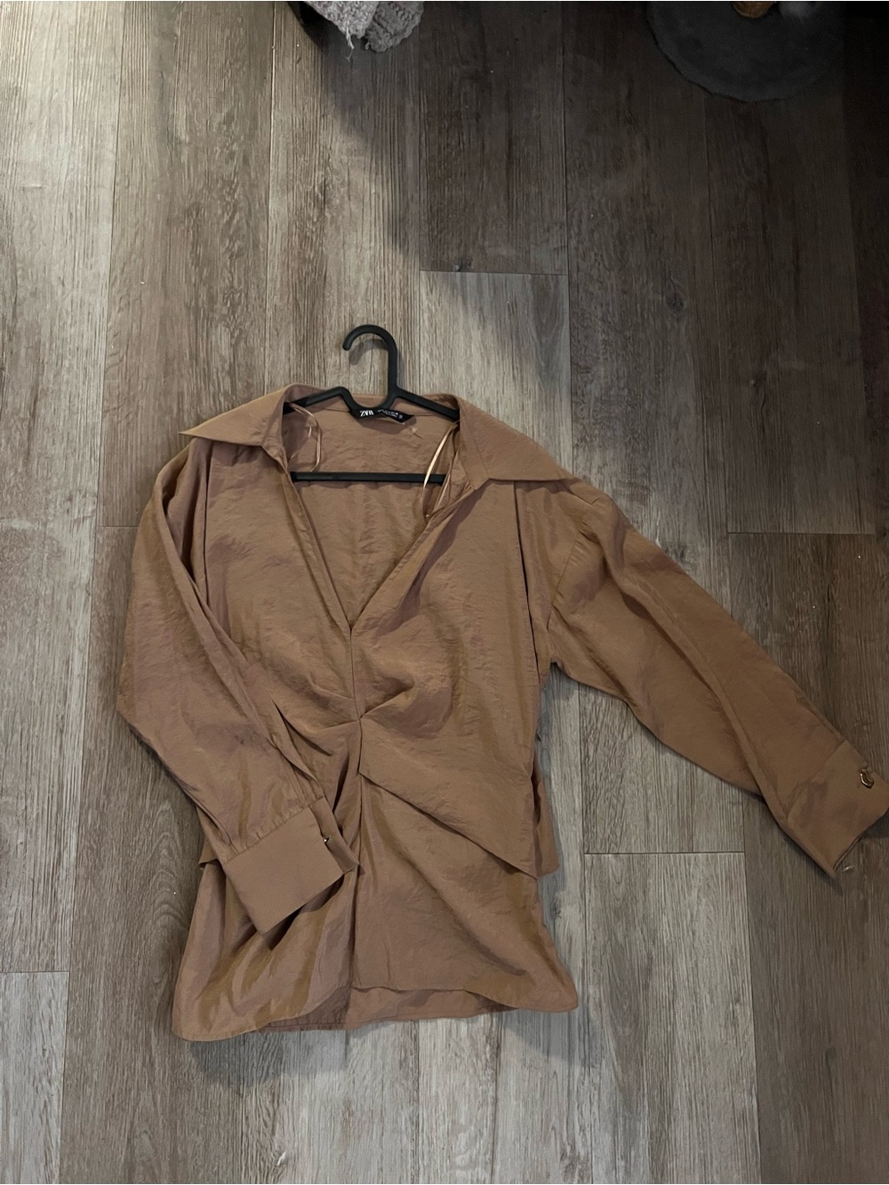 Zara Brown Twist Front Blouse